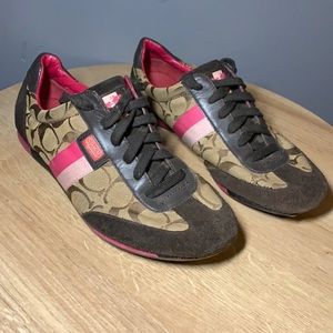 Vintage Coach Sneakers , Pink and Brown with signature c design